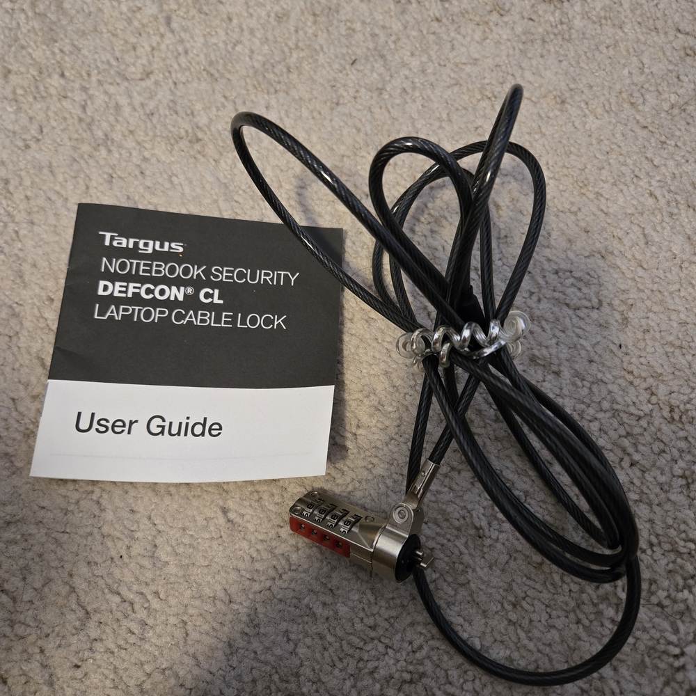 Targus Laptop Cable Lock with User Guide